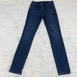 J Brand mid rise skinny blue jeans solid dark wash women 25